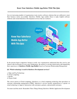 Know Your Salesforce Mobile App Better With This Quiz