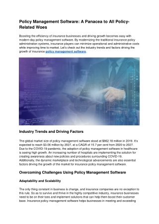 Policy Management Software: A Panacea to All Policy-Related Woes