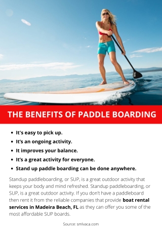 THE BENEFITS OF PADDLE BOARDING