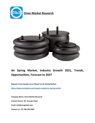 Air Spring Market, Industry Growth 2021, Trends, Opportunities, Forecast to 2027