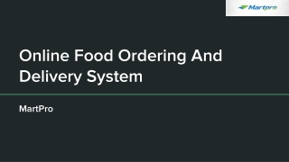 Online Food Ordering And Delivery System