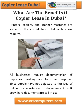What Are The Benefits Of Copier Lease In Dubai
