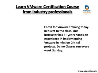 VM  ware course Apponix