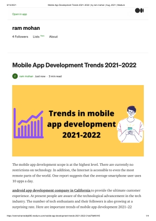 Mobile App Development Trends 2021–2022