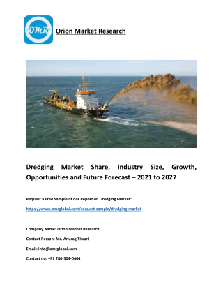 Dredging Market Share, Growth, Opportunities and Future Forecast to 2021-2027