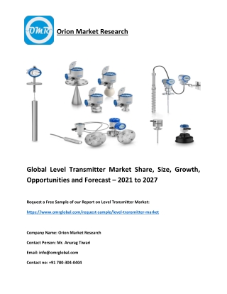 Global Level Transmitter Market Size, Growth, Opportunities & Forecast 2021-2027