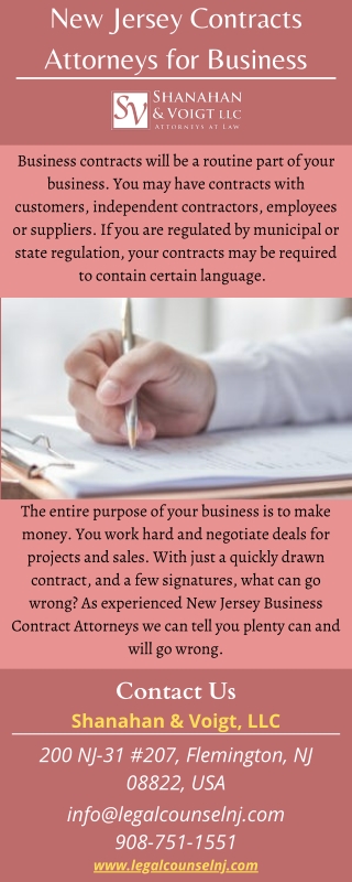 New Jersey Contracts Attorneys for Business