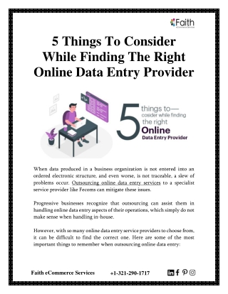 5 Things To Consider While Finding The Right Online Data Entry Provider