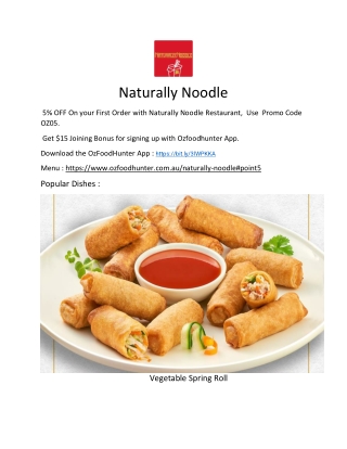 5% Off - Naturally Noodle Maryborough Menu, QLD