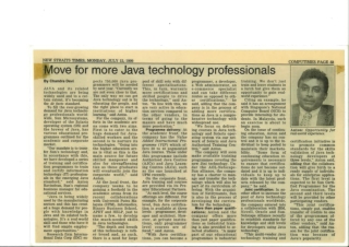 Move for more Java technology professionals. Published in "New Straits Times", M
