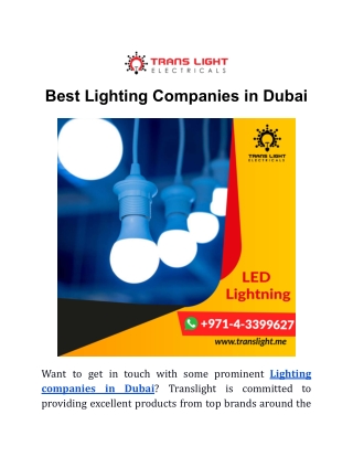 Best Lighting Companies in Dubai