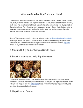 7 Benefits Of Dry Fruits you should Know