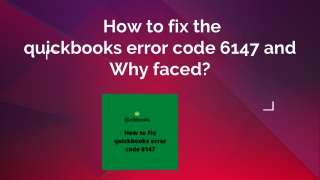 QuickBooks error code 6147-resolving Method