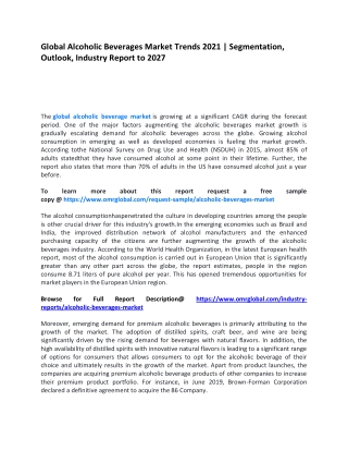 Global Alcoholic Beverages Market Trends 2021