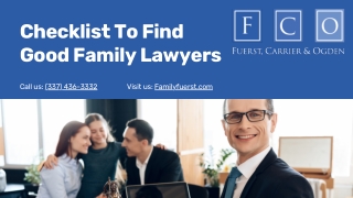 Checklist To Find Good Family Lawyers