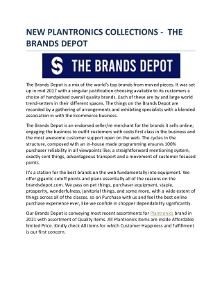 NEW PLANTRONICS COLLECTIONS - THE BRANDS DEPOT