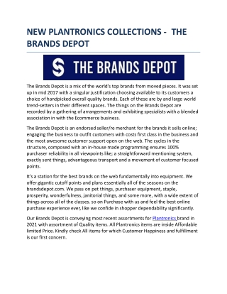 NEW PLANTRONICS COLLECTIONS - THE BRANDS DEPOT