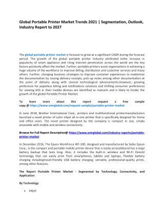 Global Portable Printer Market Trends 2021