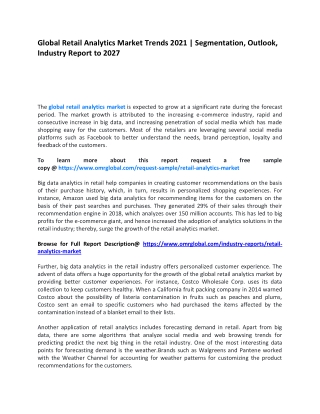 Global Retail Analytics Market Trends 2022