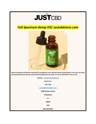 Full Spectrum Hemp OilJustcbdstore.com