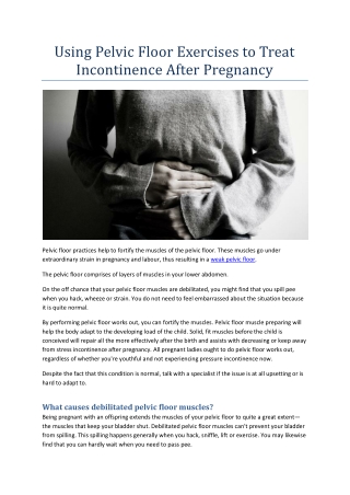 Using Pelvic Floor Exercises to Treat Incontinence After Pregnancy-converted