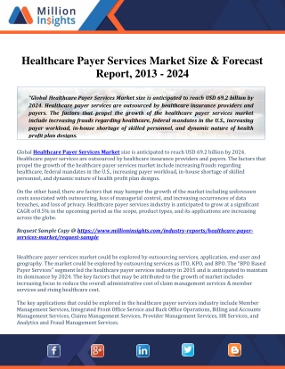 Healthcare Payer Services Market size is anticipated to reach USD 69.2 by 2024