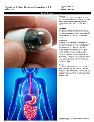 Capsule Endoscopy- Digestive & Liver Disease Consultants - txgidocs.com
