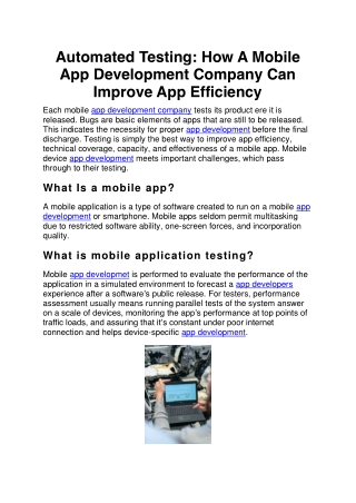 Automated Testing