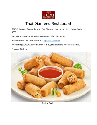 5% Off - Thai Diamond Hervey Bay Menu, QLD