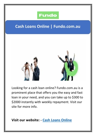 Cash Loans Online | Fundo.com.au