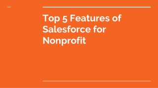 Top 5 Features of Salesforce for Nonprofit