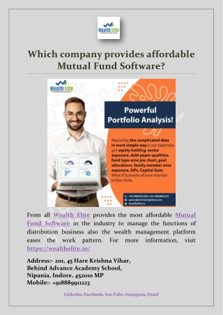 Which company provides affordable Mutual Fund Software