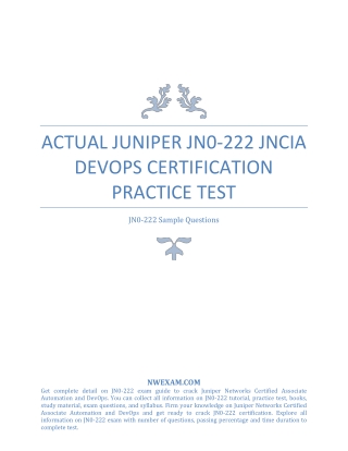 Actual Juniper JN0-222 JNCIA DevOps Certification Practice Test