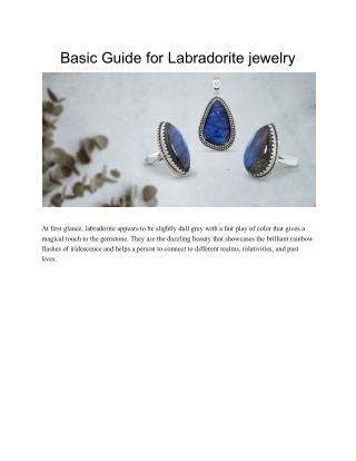 A Basic Guide About  Labradorite Stone