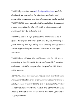 NEW orange nitrile glove –N85 for heavy duty