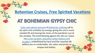 Bohemian Cruises, Free Spirited Vacations