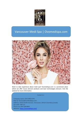 Vancouver Medi Spa | Ovomedispa.com