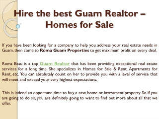 Hire the best Guam Realtor – Homes for Sale