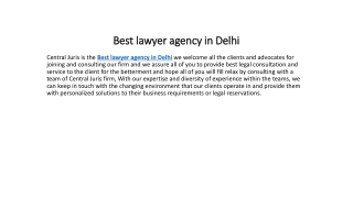 Best lawyer agency in Delhi