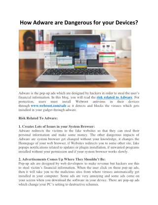 How Adware are Dangerous for your Devices?