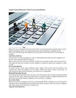 Easy Laptop Maintenance Quick Fixes Everyone Should Know!