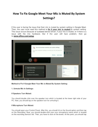 How To Fix Google Meet Your Mic is Muted By System Settings?