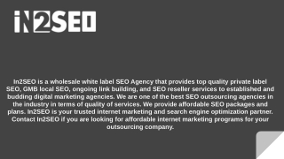 Affordable White Label SEO Services - In2SEO