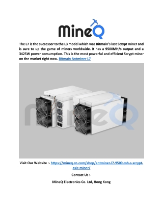 ASIC Miner | Bitmain Antminer L7