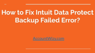 The way to Fix Intuit Data Protect Backup Failed Error_