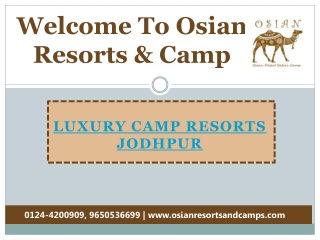 Best Luxury Camp Resorts Jodhpur