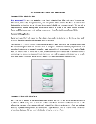 Buy Sustanon 250 Online in USA