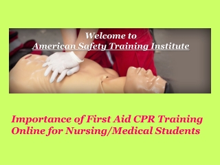 Importance of First Aid CPR Training Online for Nursing Medical Students