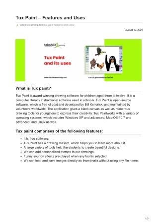Tux Paint - Features and Uses