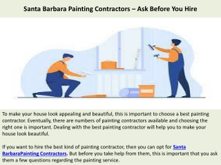 Santa Barbara Painting Contractors – Ask Before You Hire